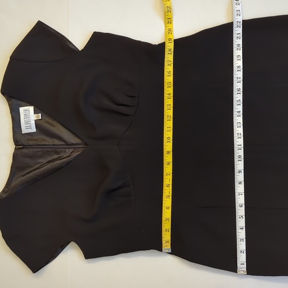 Julian Taylor Formal Flare Mesh Panel Hem Dress 16 Black - Picture 16 of 16